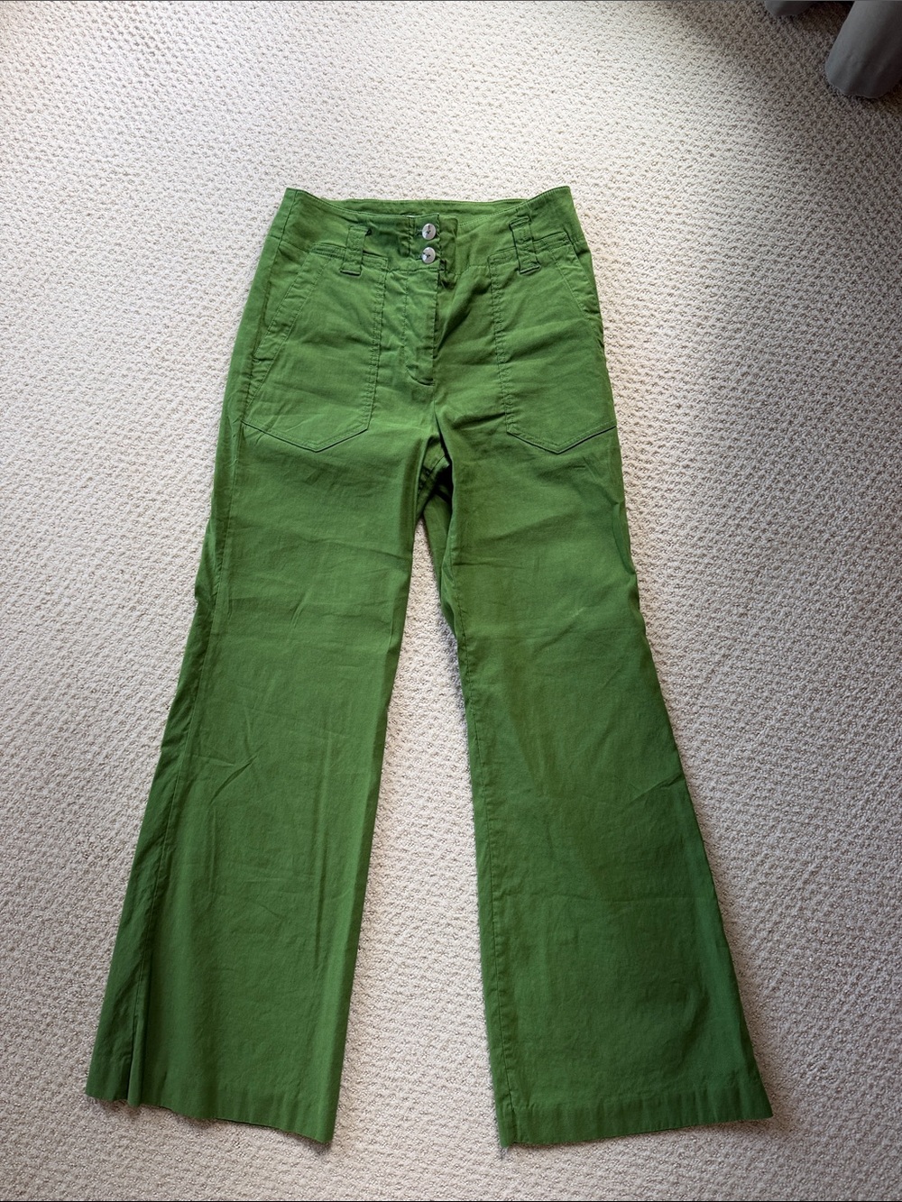 Maeve Women's High-Rise Flared pant - Green
